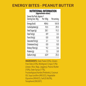 Peanut Butter Energy Bites, 6 x 40gm packs